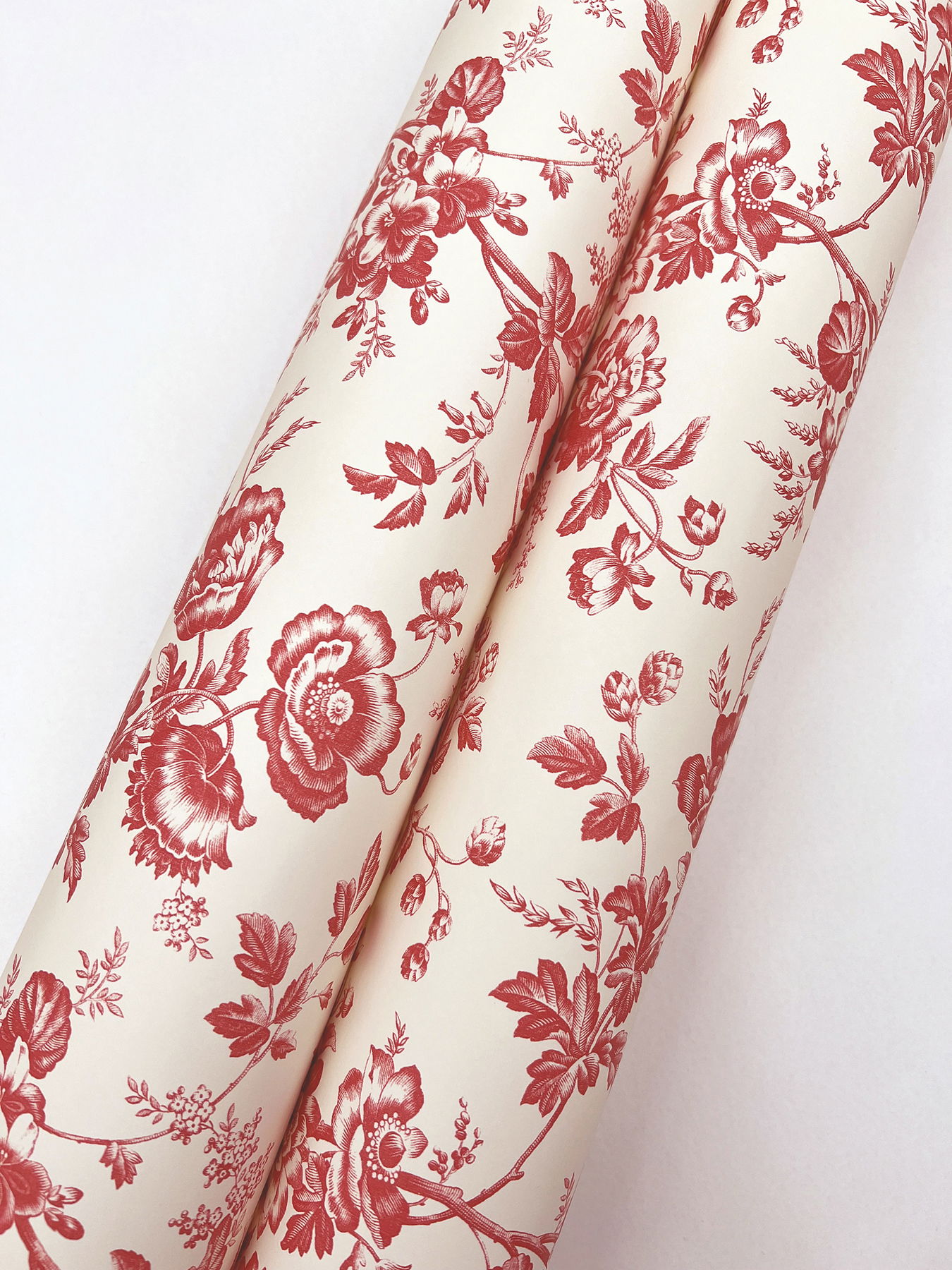 Anemone Toile French Red Wallpaper, by York Wall, 33' length x 1'8.5" width x 0.02" depth View 4