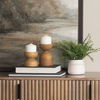 Aleena Wooden Candle Holder (Set of 2), Candles & Candle Holder by Mercana, 4.02" length x 4.02" width x 10.43" height thumbnail 2