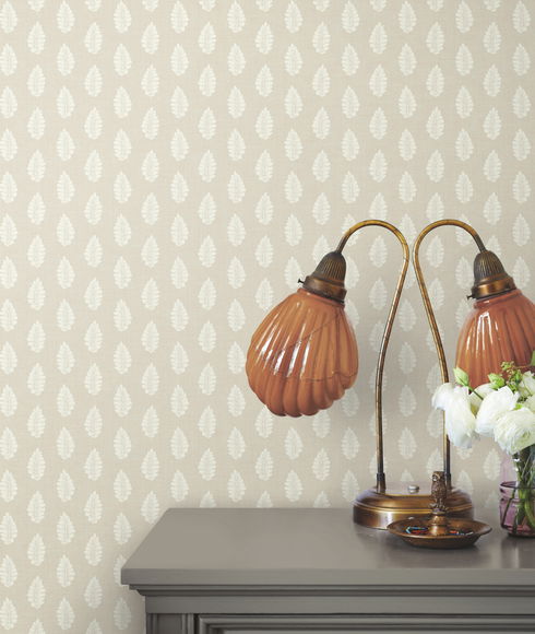 Leaf Pendant Linen Wallpaper