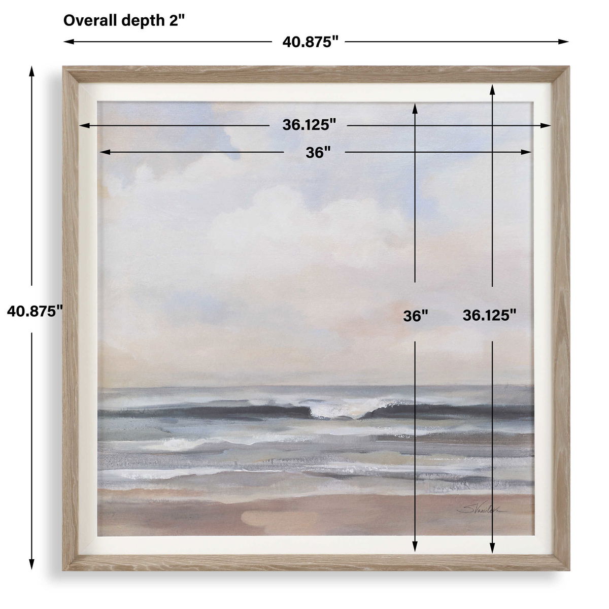 Haze Framed Print, Art by Uttermost, 40.87" width x 40.87" height x 2" depth View 3