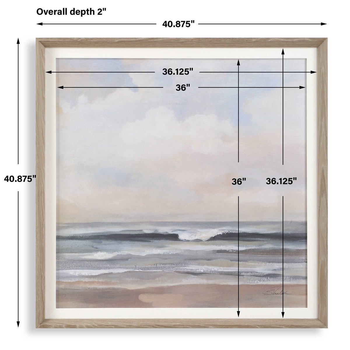 Haze Framed Print, Painting by Uttermost, 40.87" width x 40.87" height x 2" depth View 3