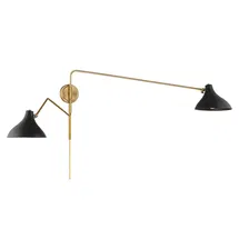 Online Designer Combined Living/Dining Elyse 2 Light Swing Arm Wall Sconce