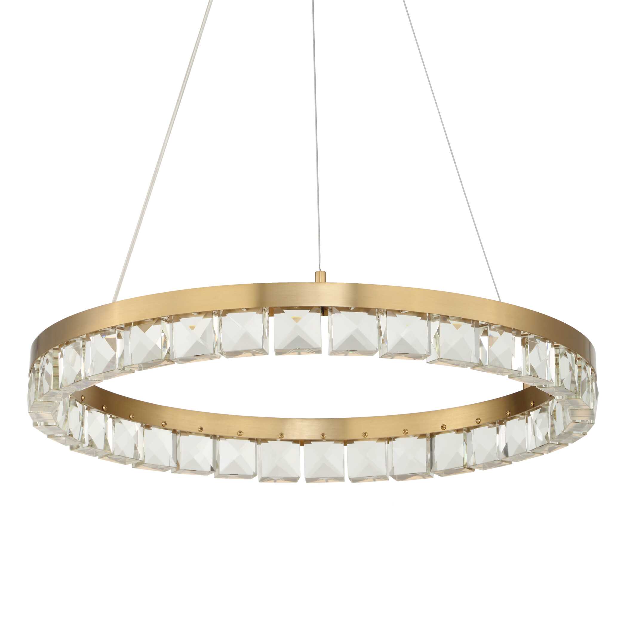 Segovia Round Crystal LED Chandelier, Ceiling Light by Uttermost, 3.75" height x 28" diameter View 5