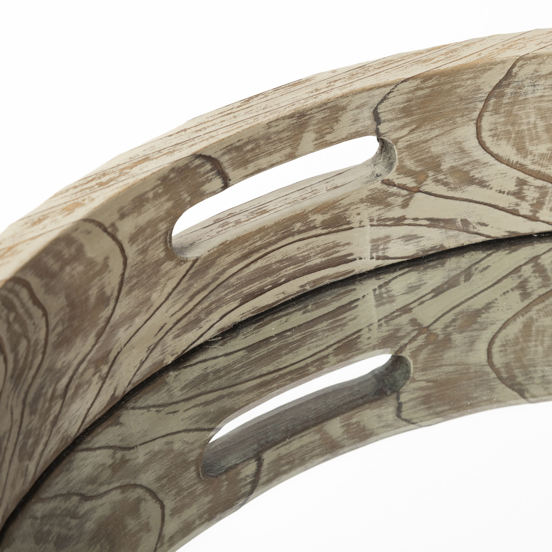 Whittier Small 20L x 20W Brown Wooden Mirrored Base Tray, Decorative Tray by Mercana, 20.08" length x 3.54" width x 20.08" height View 5