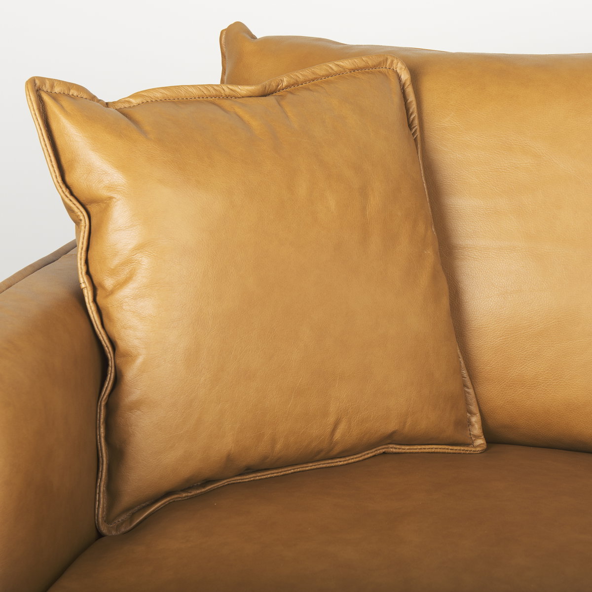 Lake Como 85.8W Tan Leather Three Seater Sofa, Sofas & Sectional by Mercana, 85.83" length x 36.61" width x 32.28" height View 12