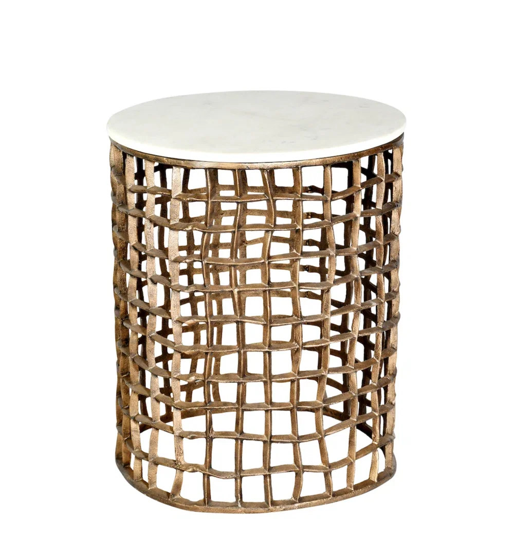 Lars Marble End Table, Side & End Table by Alder & Tweed, 18" width x 22" height x 18" depth View 2