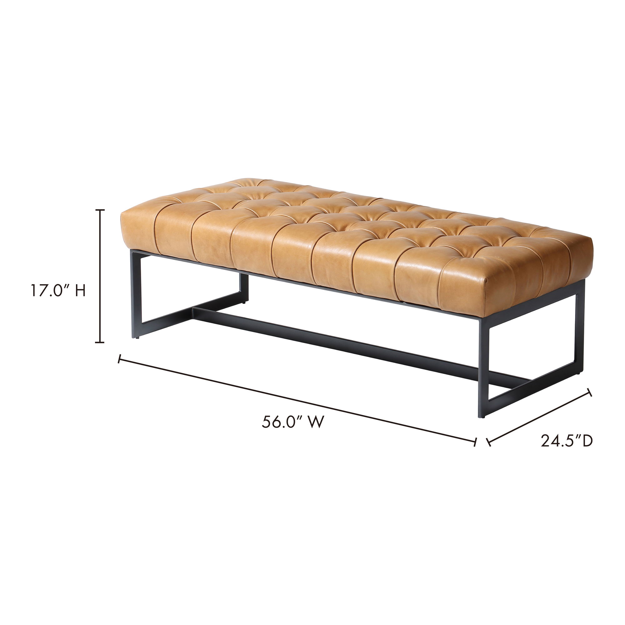 Wyatt Leather Bench large image 