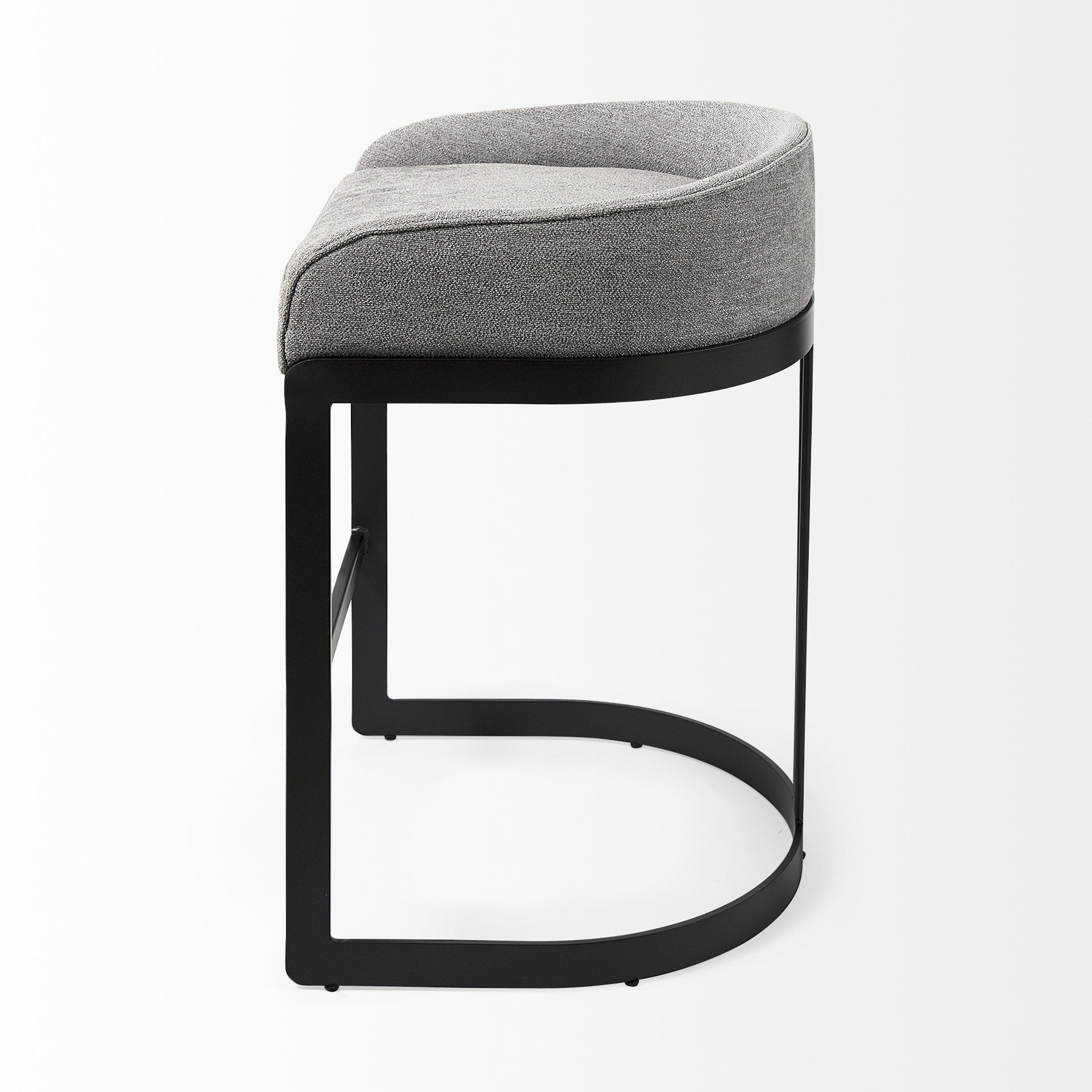 Hollyfield 20.5 x 19.7 x 28.7 Gray Fabric Seat with Gray Metal Base Counter Stool large image 