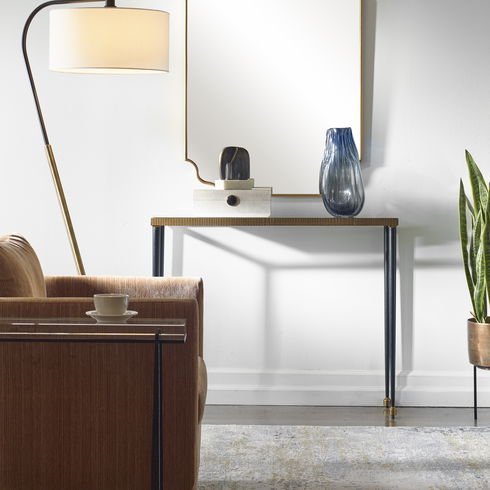 Stiletto Antique Gold Console Table