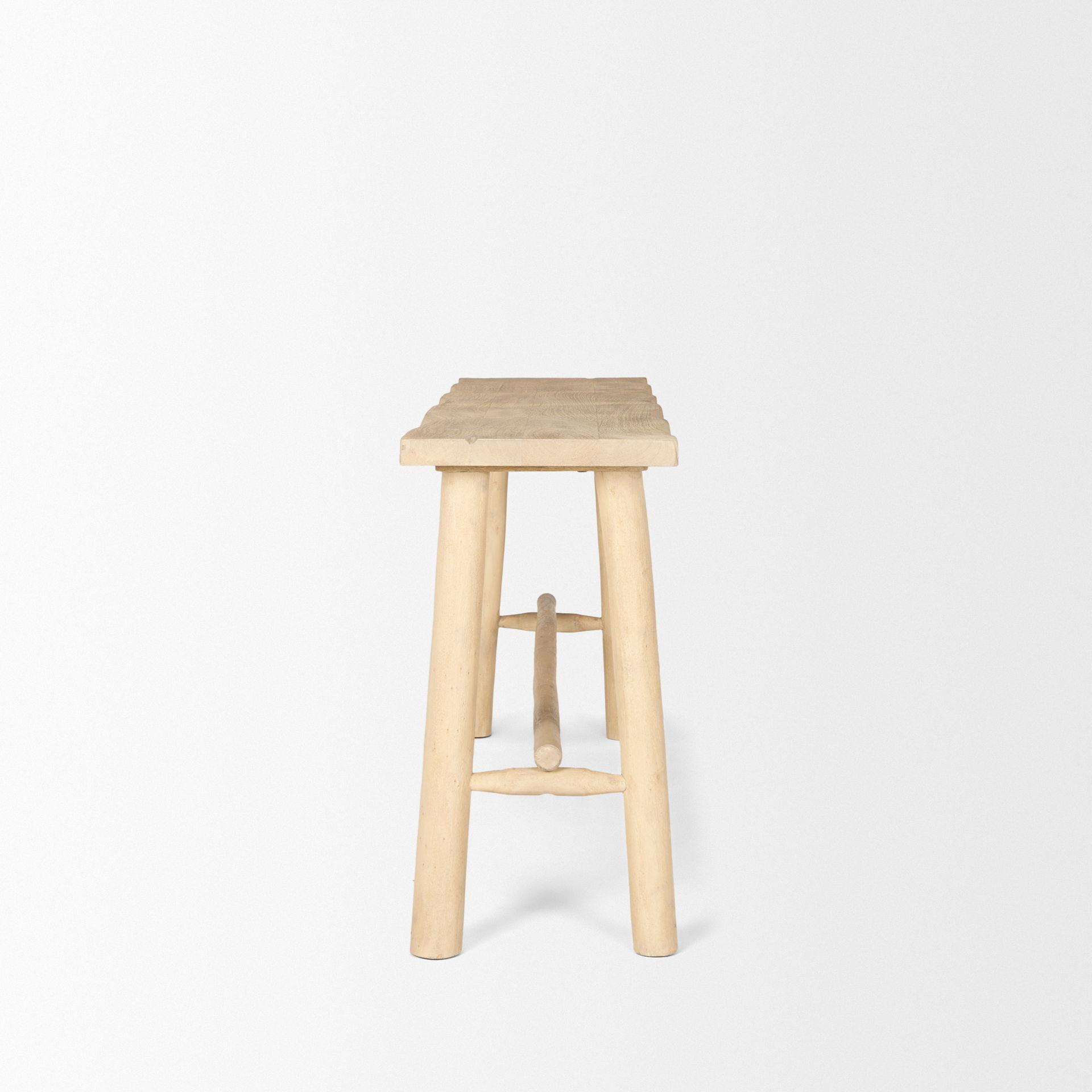 Sekou Light Brown Wooden Craftsman Console Table, by Mercana, 66" length x 16" width x 30.75" height View 5