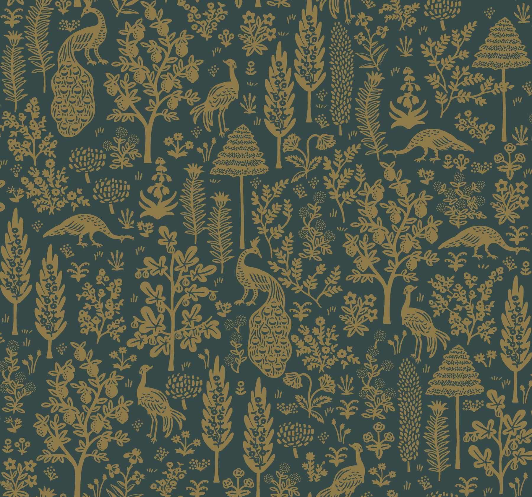 Menagerie Toile Brown Wallpaper large image 