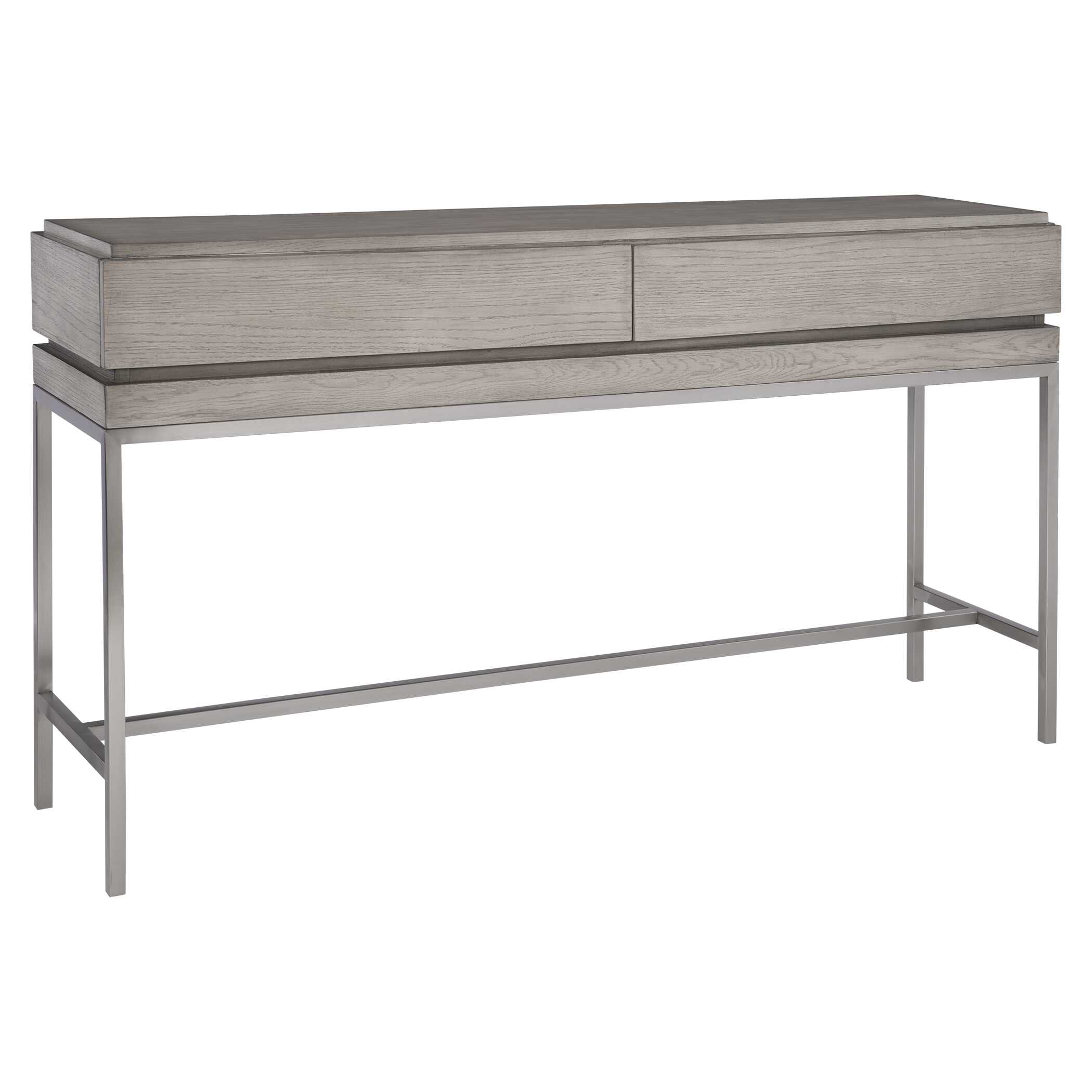 Kamala Gray Oak Console Table, Furniture by Uttermost, 54" width x 30" height x 13.5" depth View 5