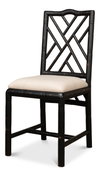 Brighton Bamboo Side Chair Black, by Sarreid, 1'10" length x 1'5" width x 3'3" height thumbnail 2