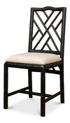 Brighton Bamboo Side Chair,Black, Dining Chair by Sarreid, 17" length x 22" width x 39" height thumbnail 2