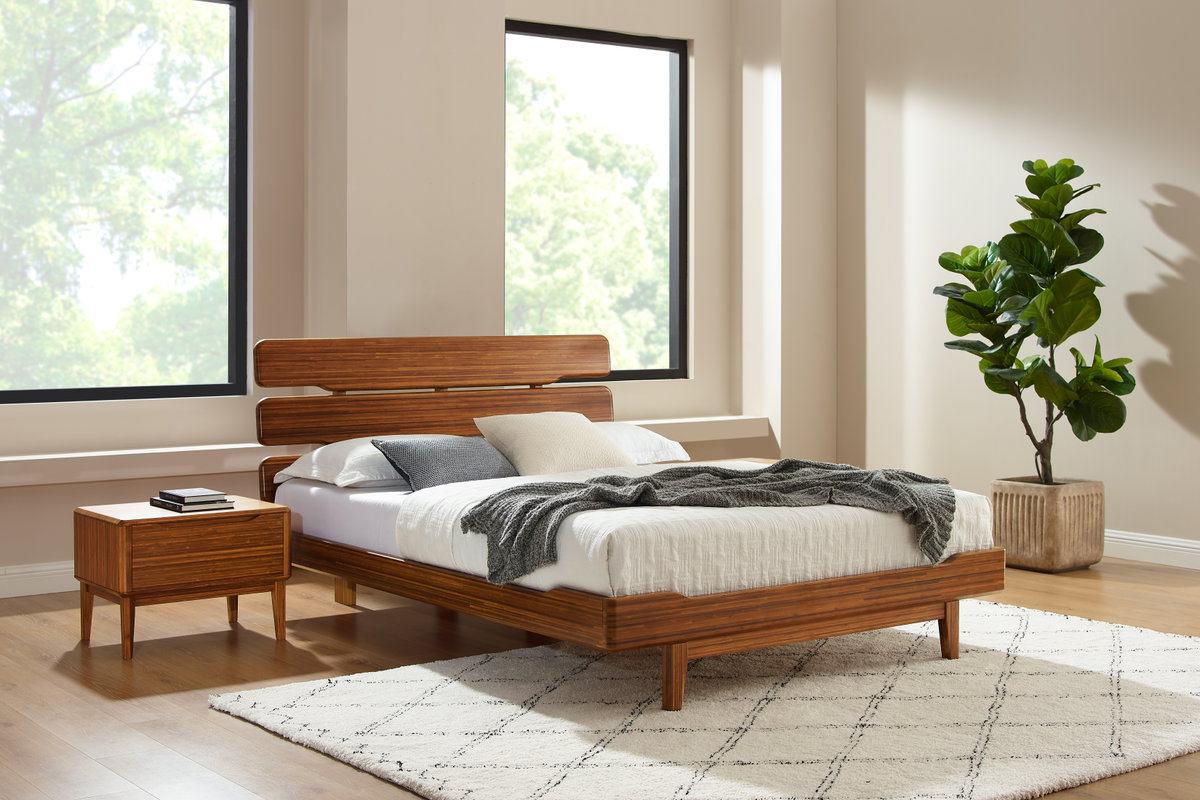 Currant Eastern King Platform Bed, Amber, by Greenington, 88" length x 81" width x 39.5" height View 7