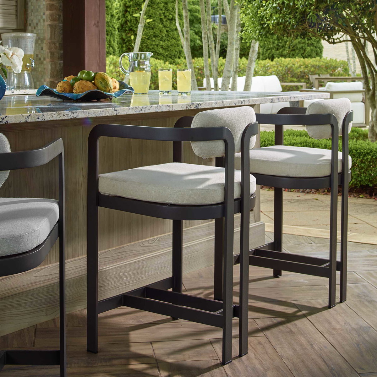 Kalmar Outdoor Counter Stool, Outdoor Stool by Uttermost, 1'9" width x 3'0.2" height x 1'8" depth View 2