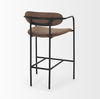 Parker Muted Brown Faux Leather with Black Metal Counter Stool thumbnail 6