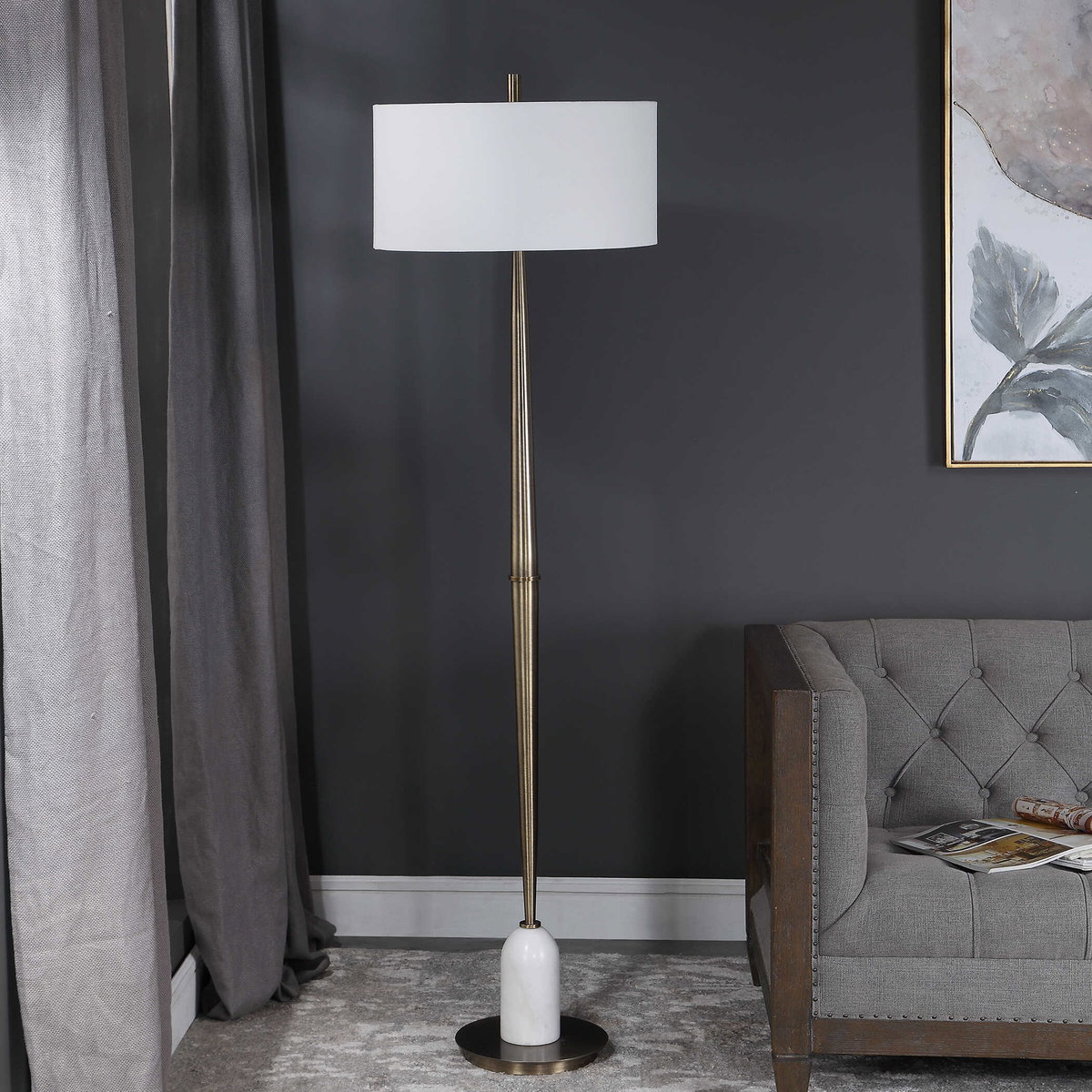 Minette Mid-Century Floor Lamp, by Uttermost, 20" width x 70.5" height x 20" depth View 5