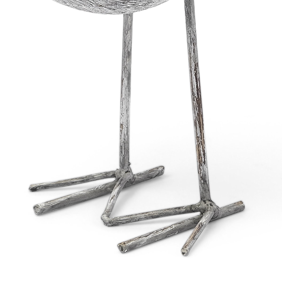 Snipe II 6L x 6W Off-White Resin Bird Ornament with Metal Feet, Decorative Object by Mercana, 6" length x 6" width x 7" height View 5