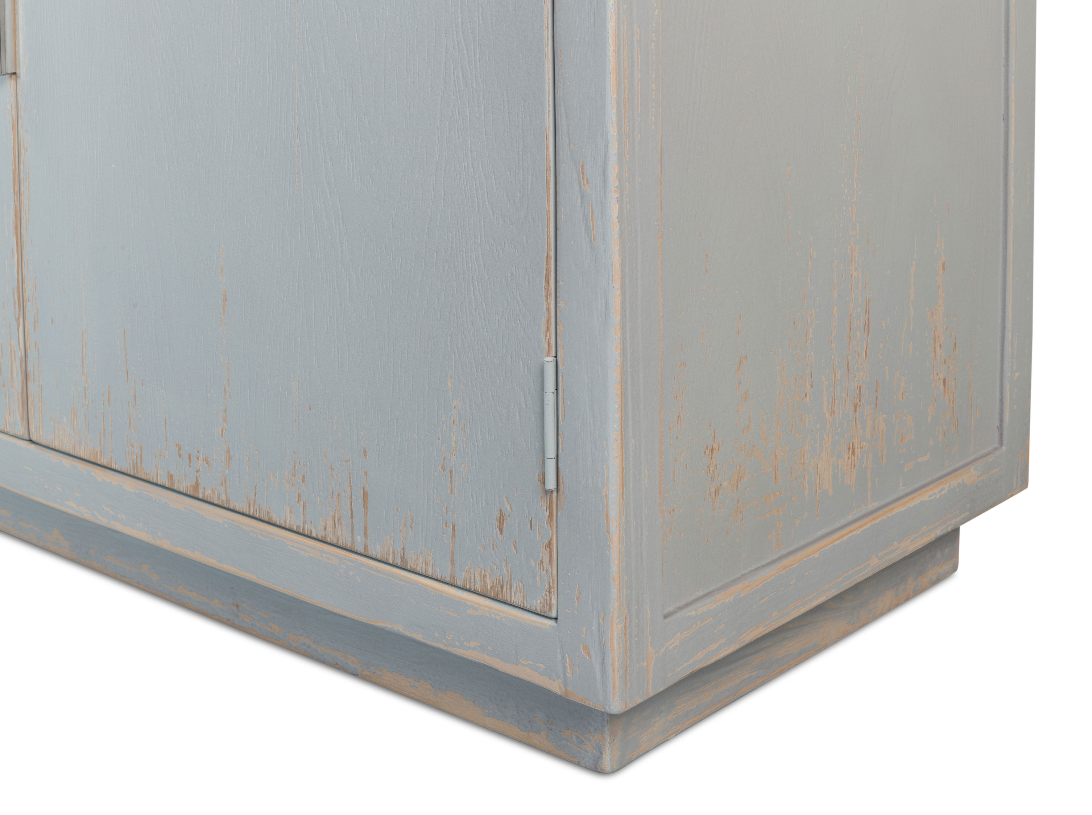 Maldives 4 Door Sideboard, Eros Blue, Cabinets & Sideboard by Sarreid, 94" length x 20" width x 34" height View 6