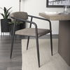 Langston Brown Faux-Leather Seat Black Iron Frame Dining Chair thumbnail 2