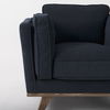 Brooks  Navy Blue Fabric Chair with Medium Brown Wooden Legs thumbnail 10