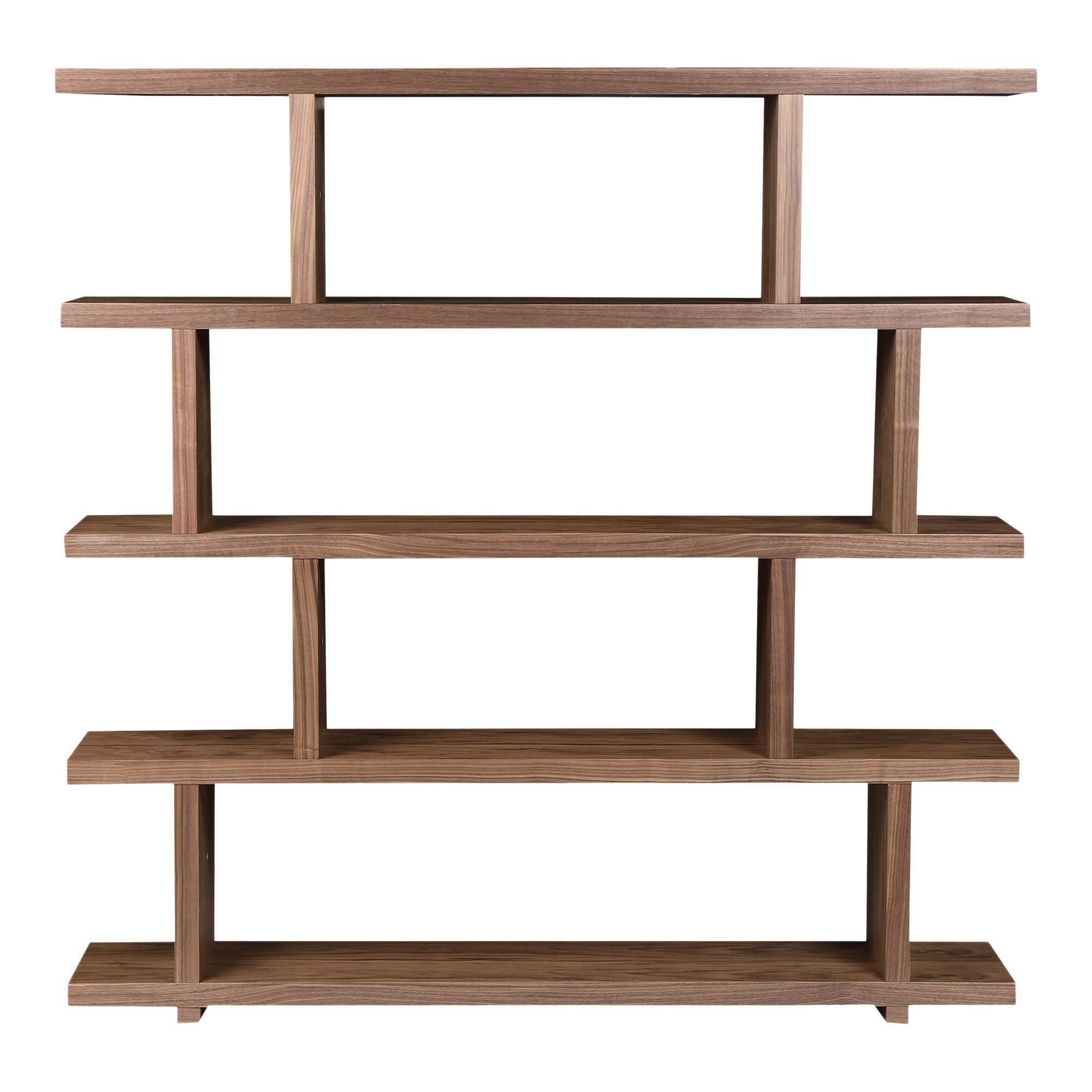 Miri Large Shelf Walnut, Shelving & Bookcase by Moe's Home, 63" width x 63" height x 11" depth View 1