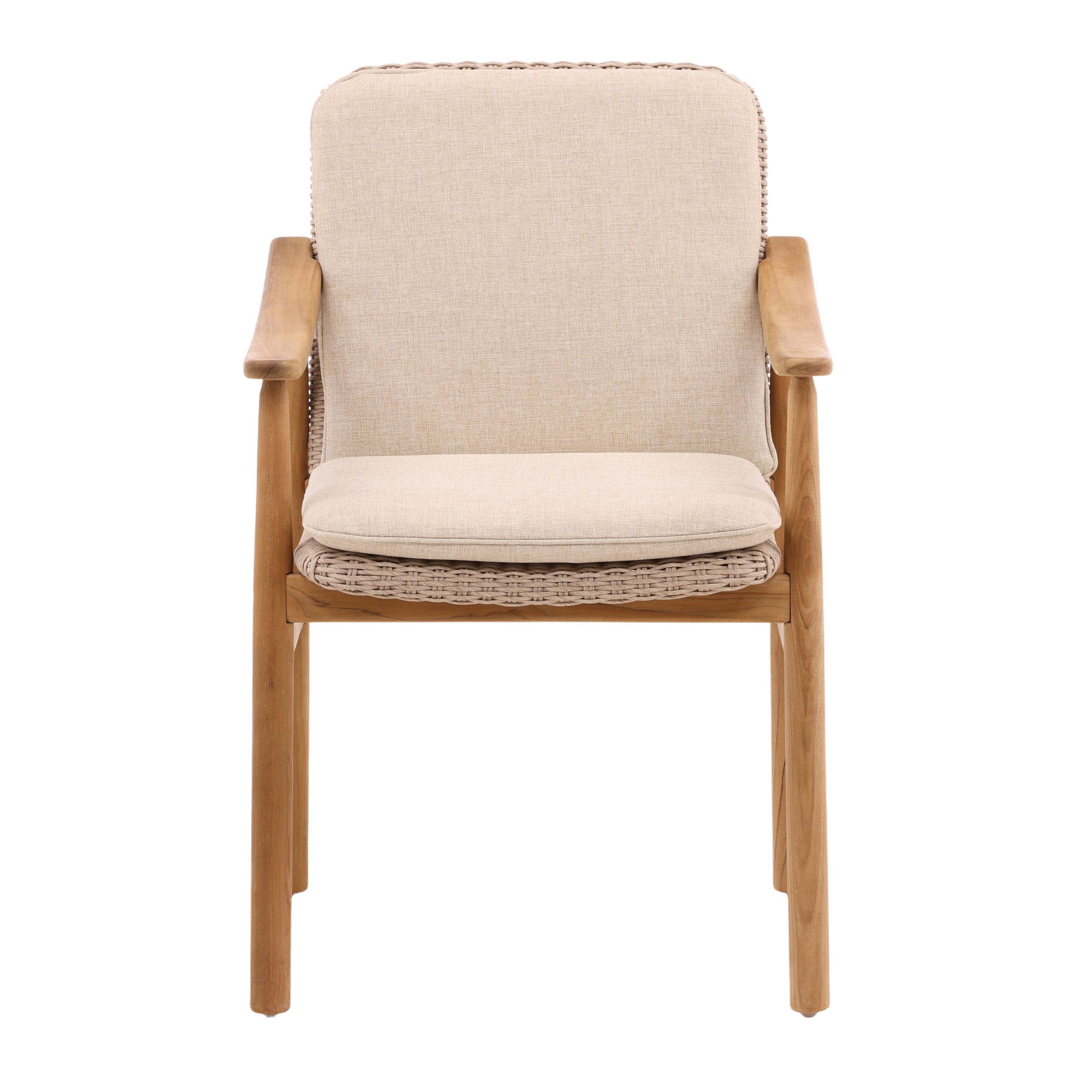 Wembley Outdoor Dining Chair Set of 2 Beige, by Dovetail, 22.8" width x 35.4" height x 27" depth View 2