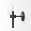 Boltern II 6x12 Black Toned Glass Globe Wall Sconce, by Mercana, 6" length x 6" width x 12" height thumbnail 4