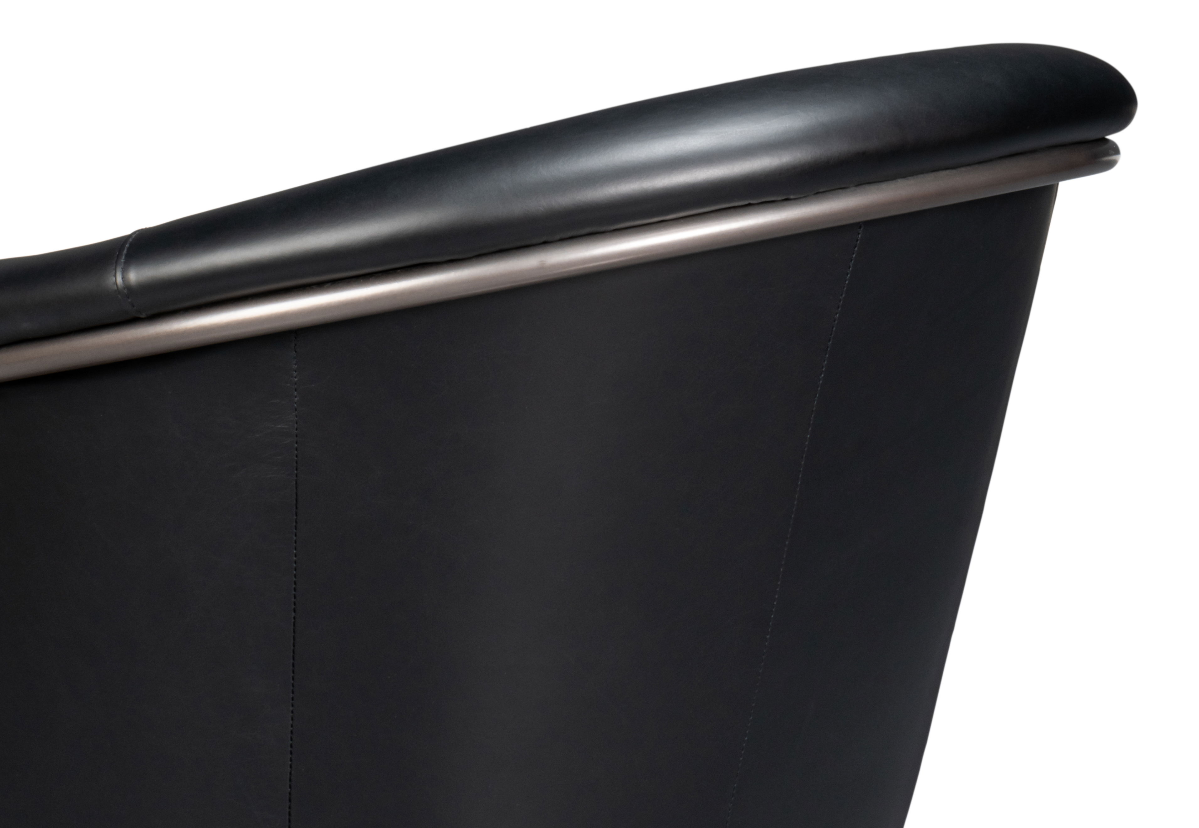 Nagel Distilled Leather Chair,Onyx Black large image 