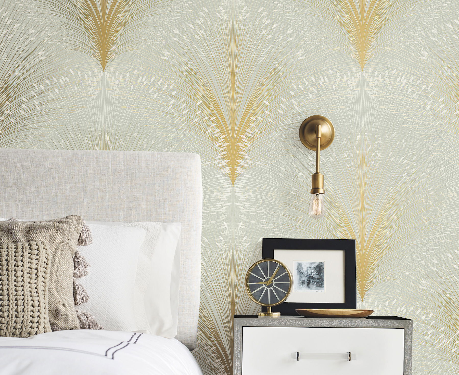 Papyrus Plume Sage Wallpaper large image 