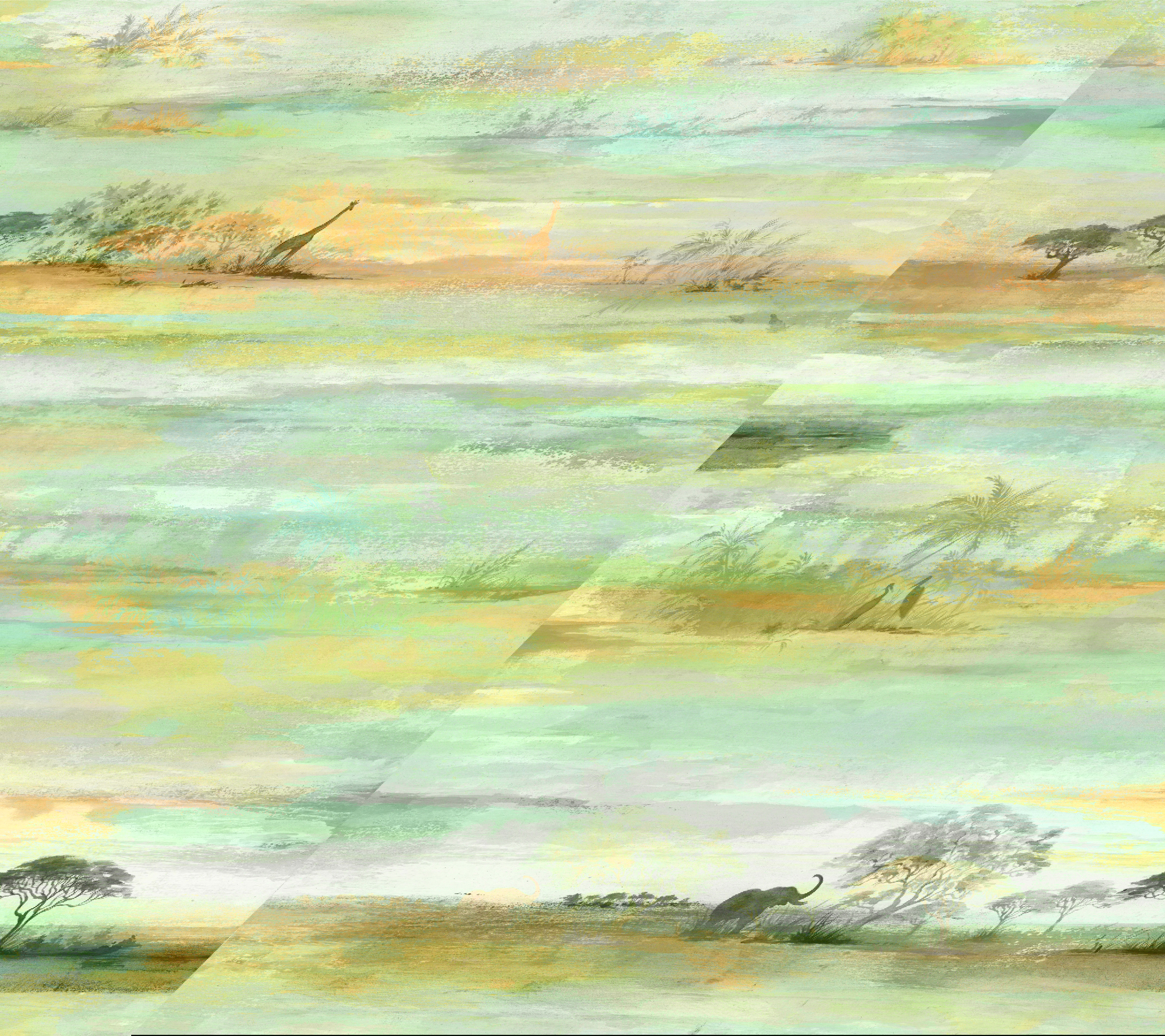 Savanna Sunset Beige Peel & Stick Wallpaper large image 