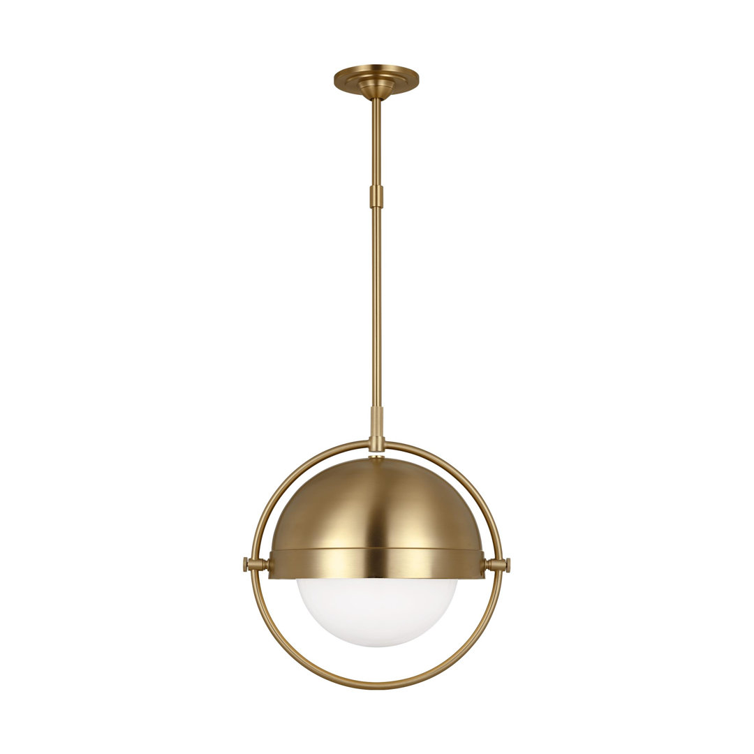 Bacall 1 - Light Sphere Globe Pendant, by Visual Comfort, 15.5" width x 16.75" height x 15.5" depth View 2