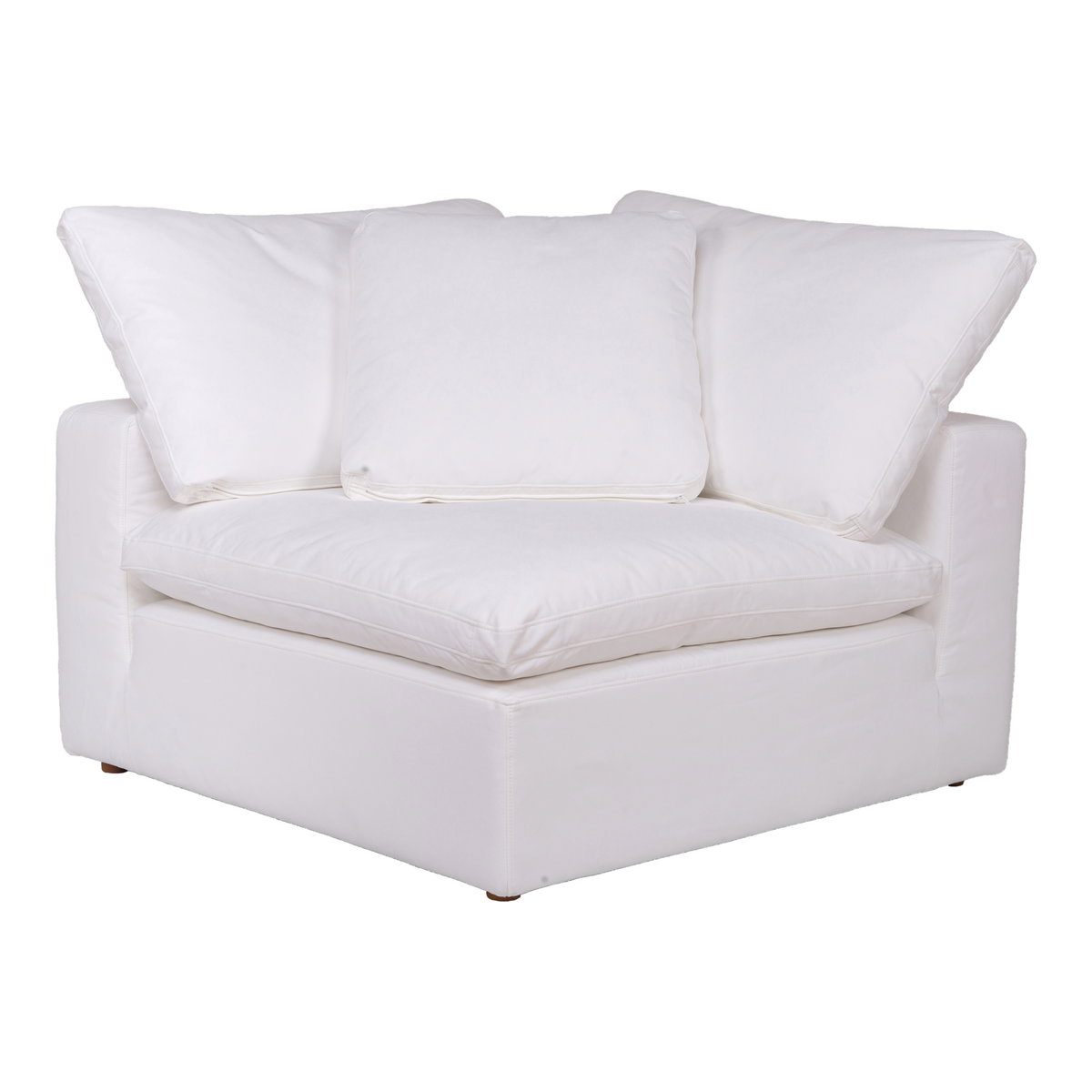 Clay Corner Chair Cream White, Sectional Sofa by Moe's Home, 44.5" width x 32.5" height x 44.5" depth View 1
