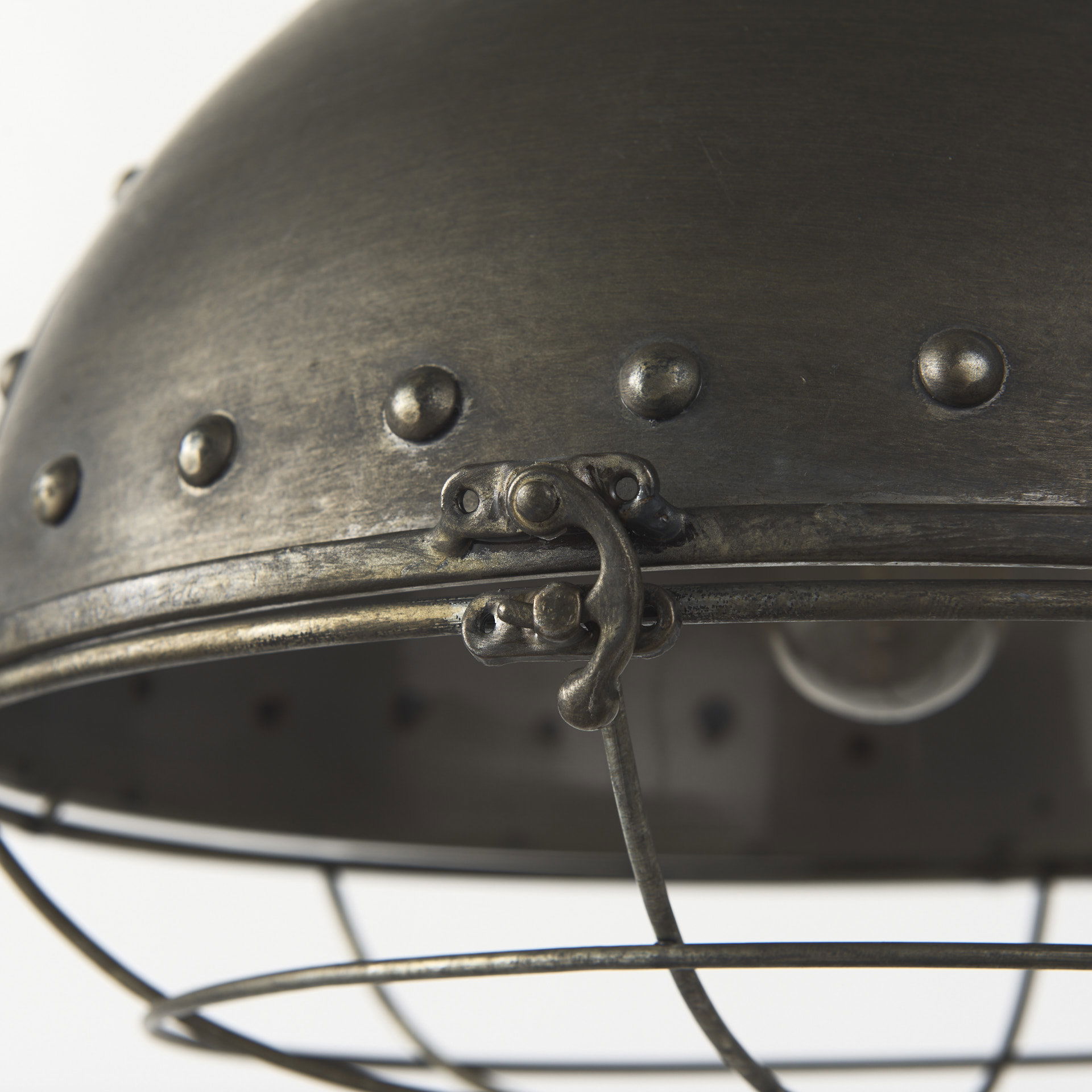 Zaio 12.5Lx 12.5W x 18.5H Weathered Antique Gold Metal Caged Bulb Pendant Light large image 