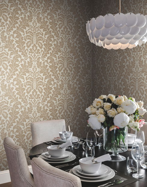 Modern Romance Gold Metallic Wallpaper