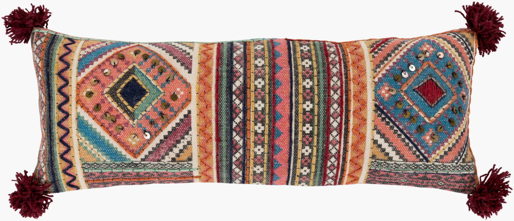 Lena Lumbar Pillow, Decorative Pillow by Surya, 12" length x 30" width