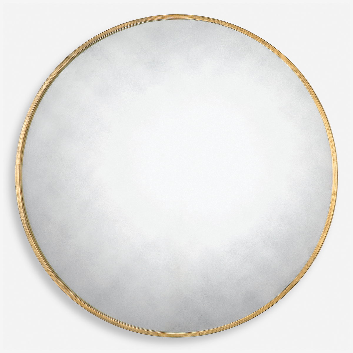 Junius Round Gold Mirror, by Uttermost, 3'7" width x 3'7" height x 1.25" depth View 1