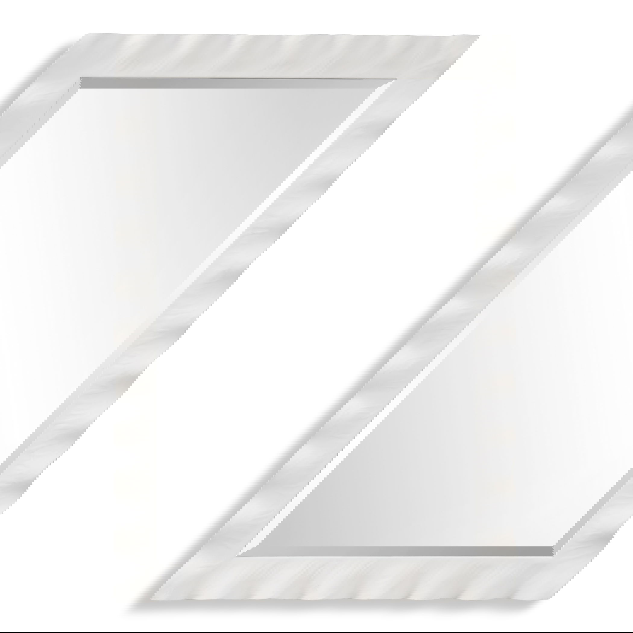 Haya White Scalloped Mirror large image 