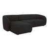 Faye Left Sectional Black Boucle, Sectional Sofa by Moe's Home, 112" width x 29.8" height x 59.65" depth thumbnail 2