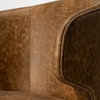 Niles 20' Seat Height Brown Faux Leather Seat with Brown Wooden Legs Wingback Dining Chair, by Mercana, 22.5" length x 24" width x 32" height thumbnail 7