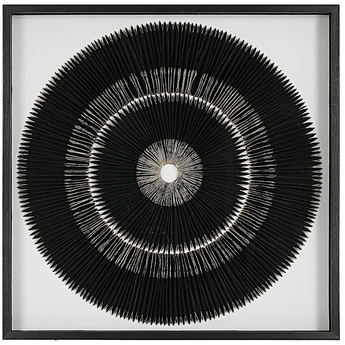 Sandara Black And Gold Shadow Box, Art by Uttermost, 39.37" width x 39.37" height x 2.5" depth View 1