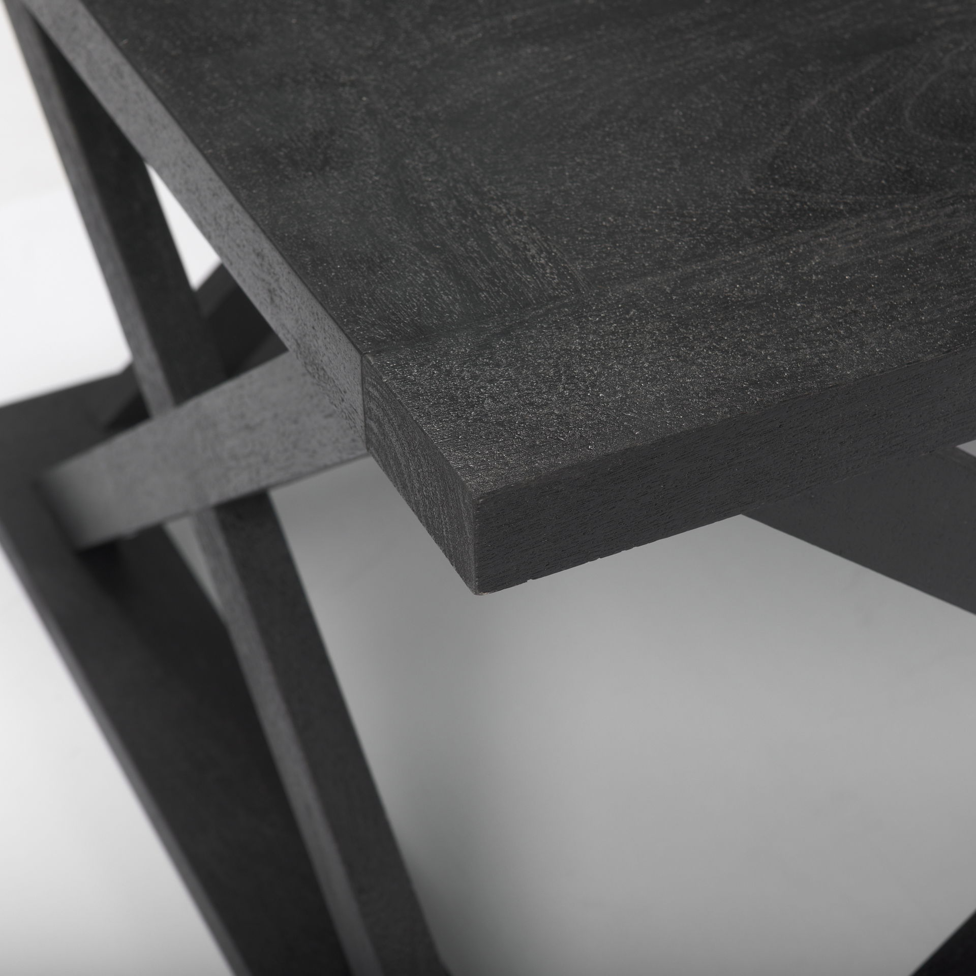 Forsey  Black Wood Rectangular Coffee Table, by Mercana, 48" length x 28" width x 17.5" height View 6