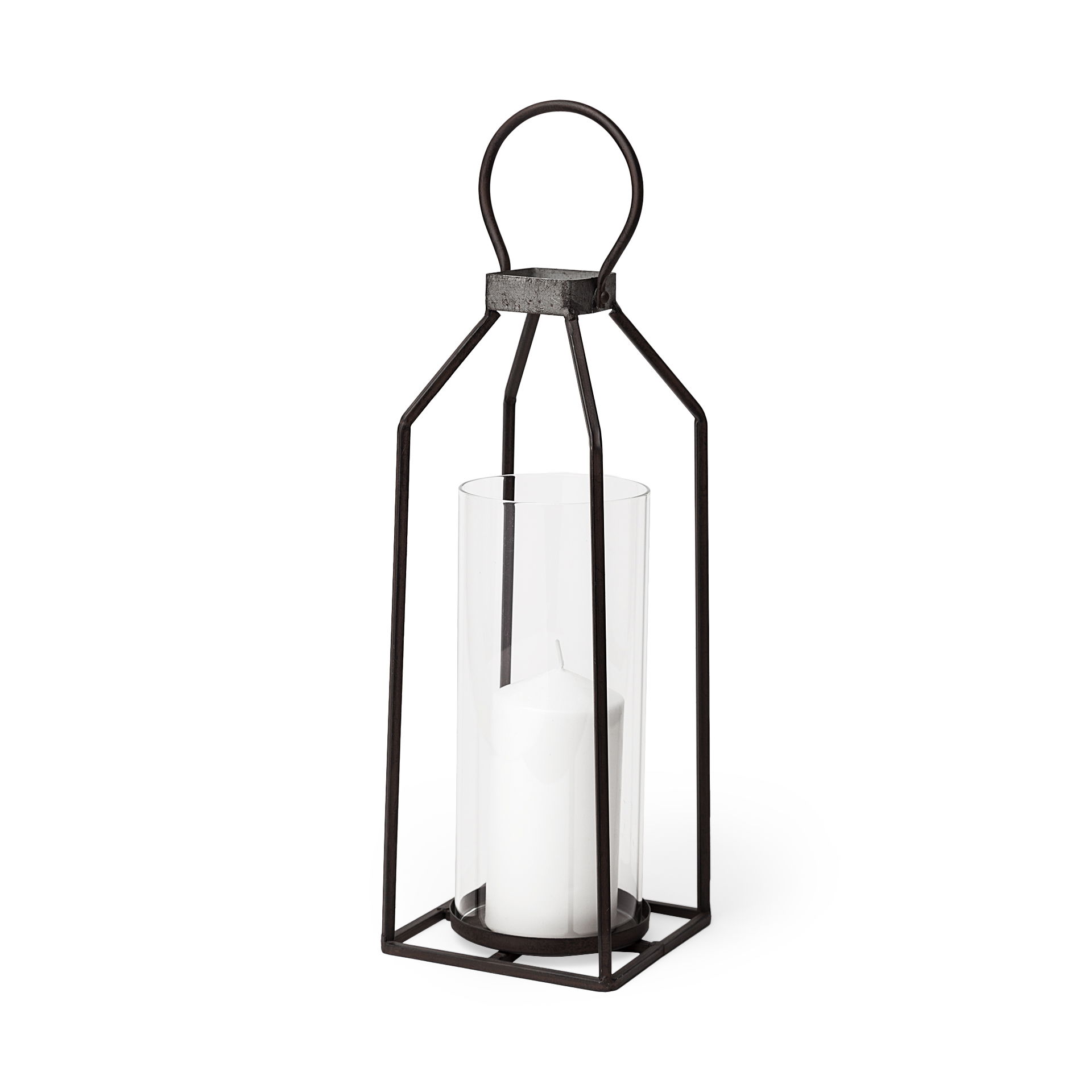 Kingston I Large Rustic Metal Framed Table Candle Holder large image 