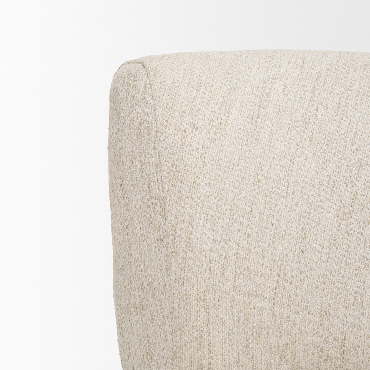 Vyra Dark Brown Wood with Cream Fabric Accent Chair, by Mercana, 26.97" length x 29.13" width x 27.55" height View 9