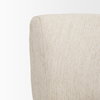 Vyra Dark Brown Wood with Cream Fabric Accent Chair, by Mercana, 26.97" length x 29.13" width x 27.55" height thumbnail 9