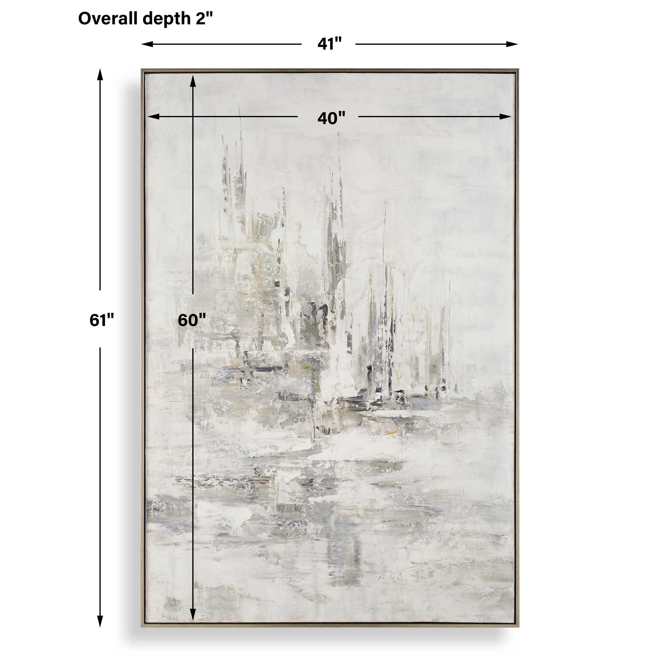 Hours In Silence Abstract Art, Painting by Uttermost, 41" width x 61" height x 2" depth View 3