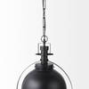 Leighton II 15x20 Black Metal Spherical Pendant Light, by Mercana, 15" length x 15" width x 20" height thumbnail 7