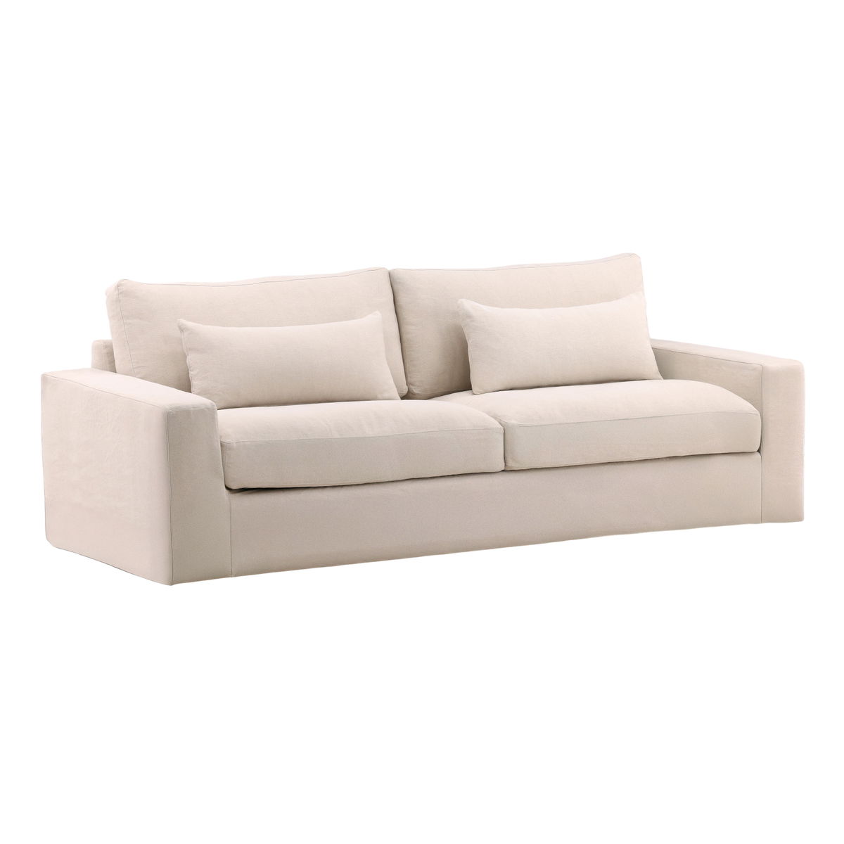 Sylvie Sofa Slipcover Natural, Sofas & Sectional by Dovetail, 93.5" width x 32" height x 41" depth