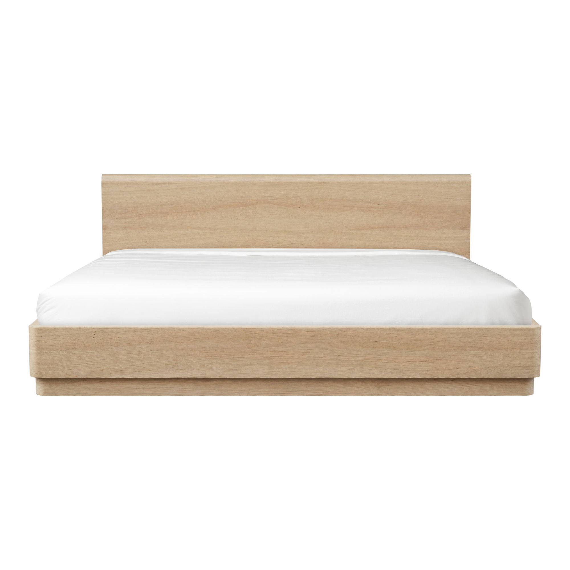 Round Off King Bed Light Oak Brown large image 